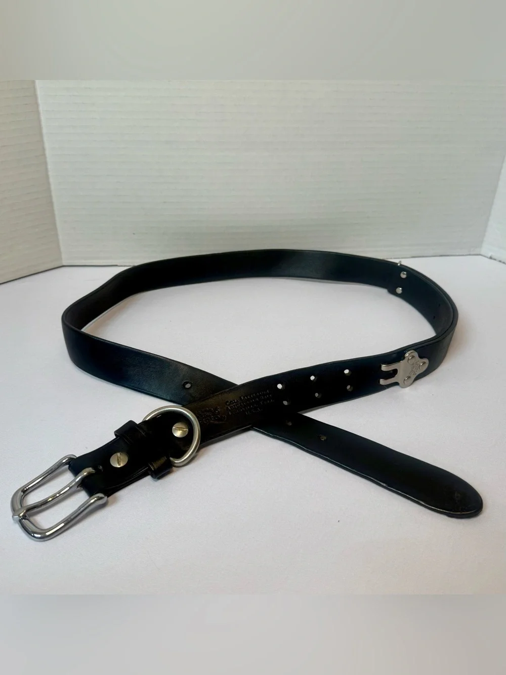 Col. Littleton Adjustable Cinch Belt Men's L 34”-42” CB1L-6 Leather Black Large